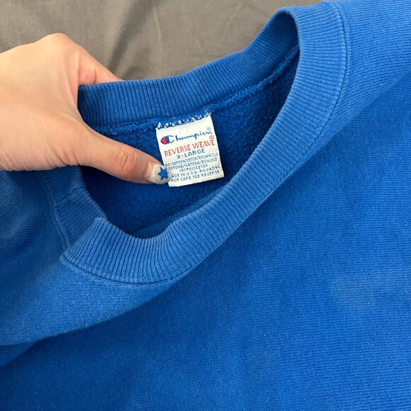 vintage blue champion crewneck sweatshirt - Picture 4 of 4
